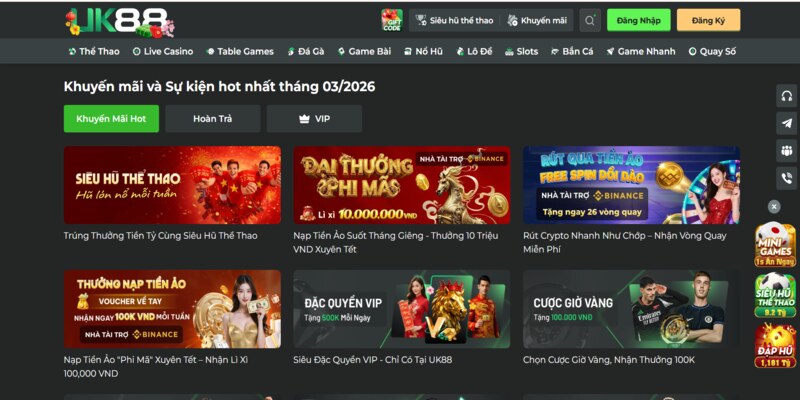 Khuyến mãi cực khủng của UK88